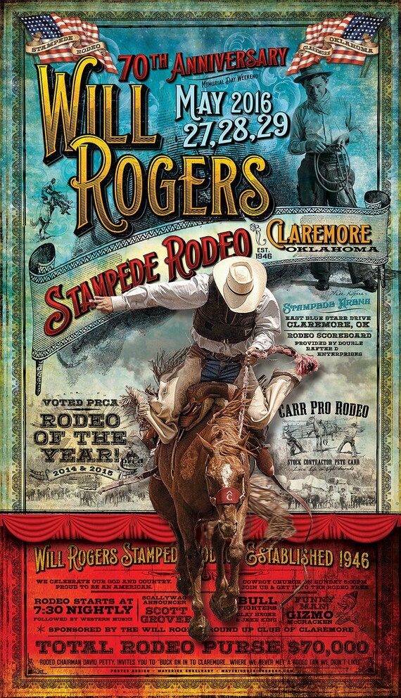 Will Rogers Stampede Rodeo Poster | Etsy (US)
