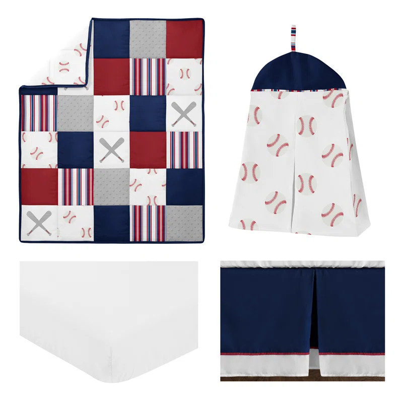 Baseball Patch 4 - Piece Crib Bedding Set | Wayfair North America