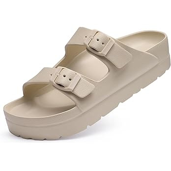 Women's Platform Sandals with Arch Support, Chunky Lightweight Foam Slip on Slides, Comfortable S... | Amazon (US)