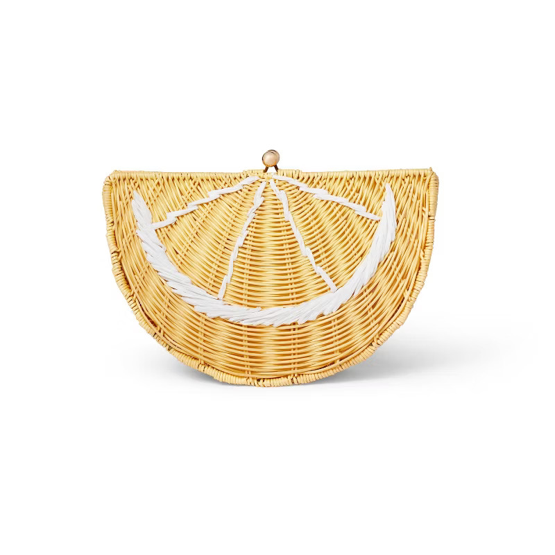 Lemon Rattan Clutch Handbag - Tabitha Brown for Target Yellow | Target