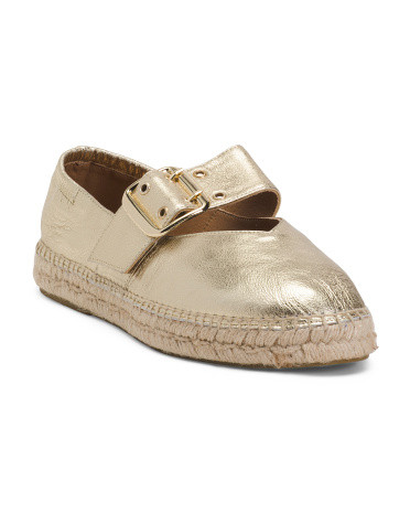 Made In Spain Leather Espadrille Mary Janes | TJ Maxx