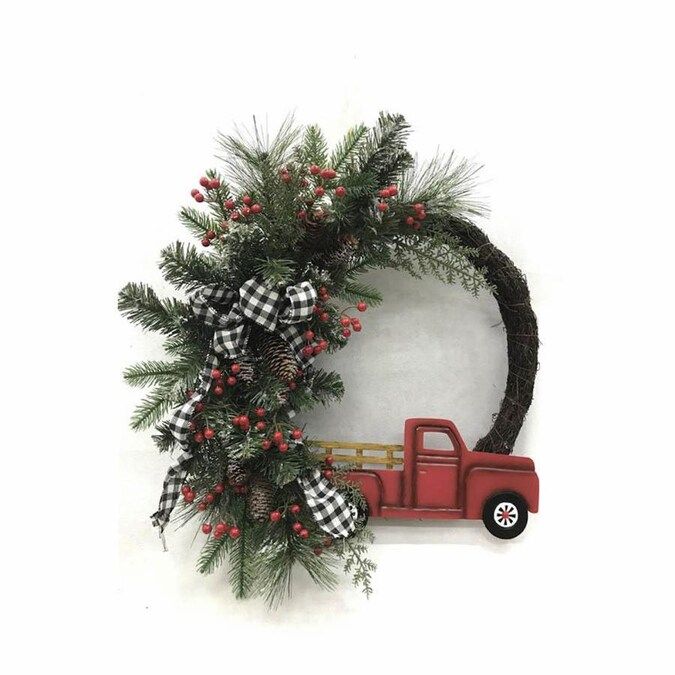 Holiday Living HL 30-in Red Truck Wreath Lowes.com | Lowe's