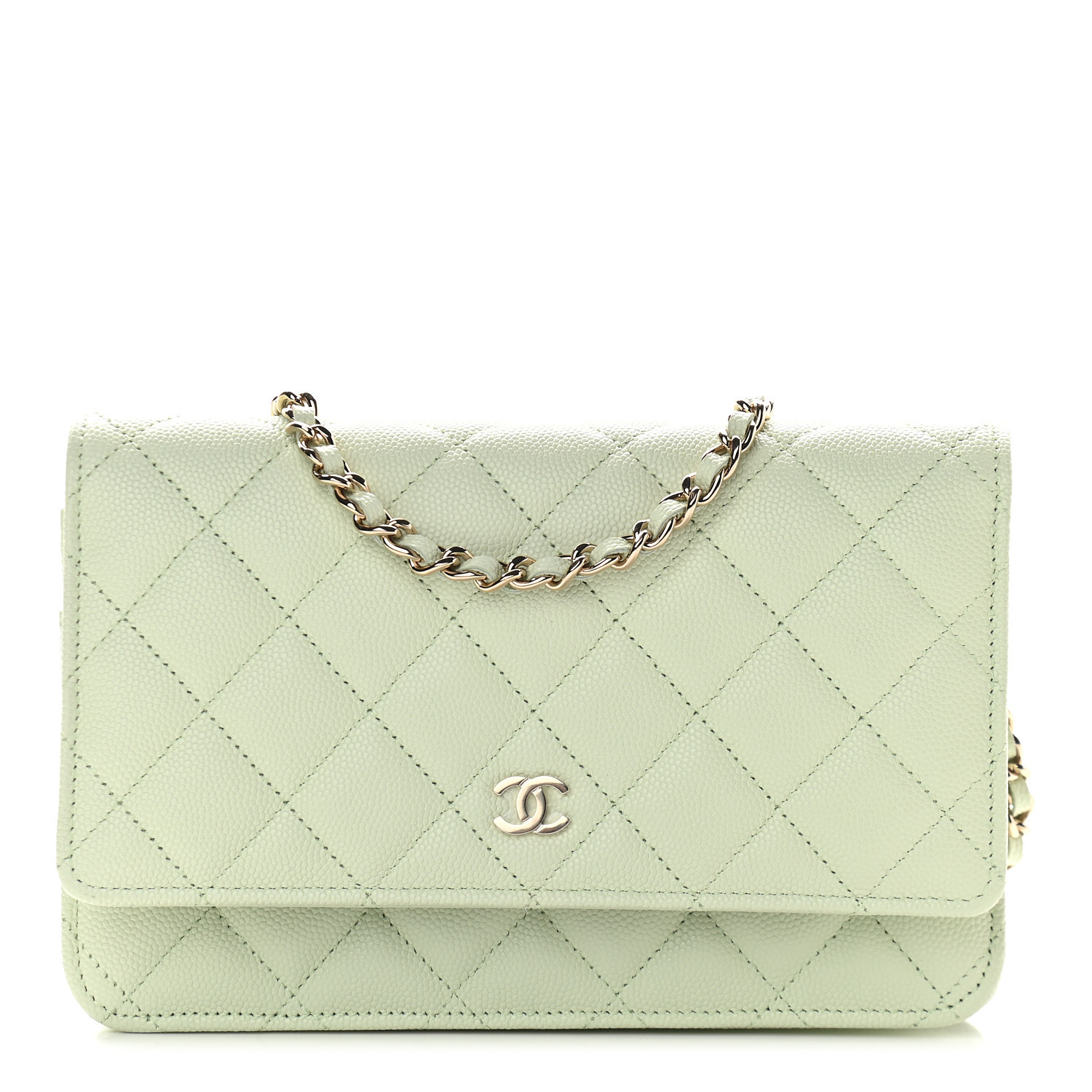 CHANEL

Caviar Quilted Wallet On Chain WOC Light Green | Fashionphile
