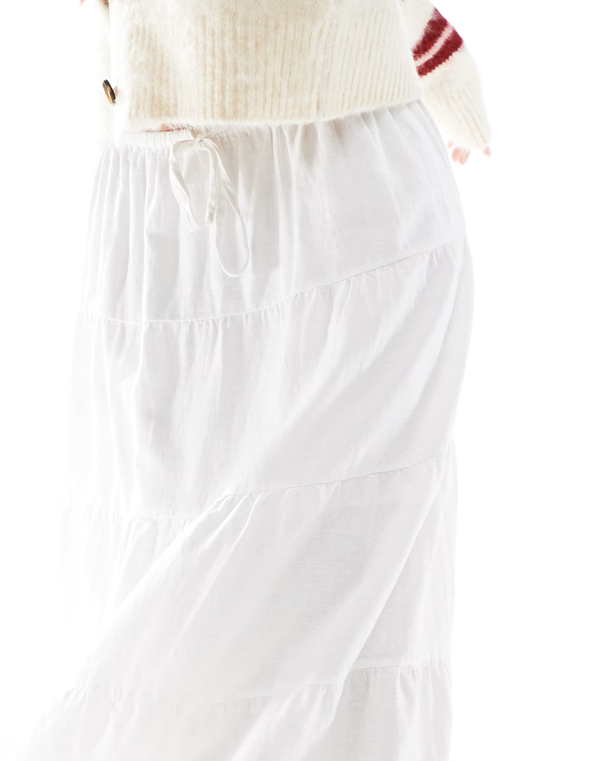 Cotton On tiered maxi skirt in white | ASOS (Global)
