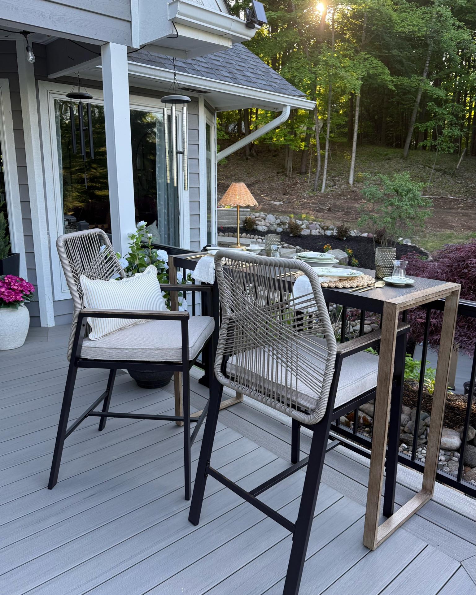 #ad The Missing Piece For Our Patio

This hightop dining set was exactly what our patio needed. What makes it even better is that it matches my round patio set from @Lowe's perfectly—the same woven rope detailing, coordinating materials, and timeless style. It was designed as part of the same collection, and now the whole space feels beautifully finished for summer.

@loweshomeimprovement #lowespartner #patiofurniture #outdoordining Outdoor Living | Deck Decor | Patio Decor | Outdoor Furniture | Porch Decor | Patio Inspiration | Outdoor Space | Summer Decor | Backyard Style | Deck Design | Outdoor Entertaining | Patio Set | Lowe’s Finds