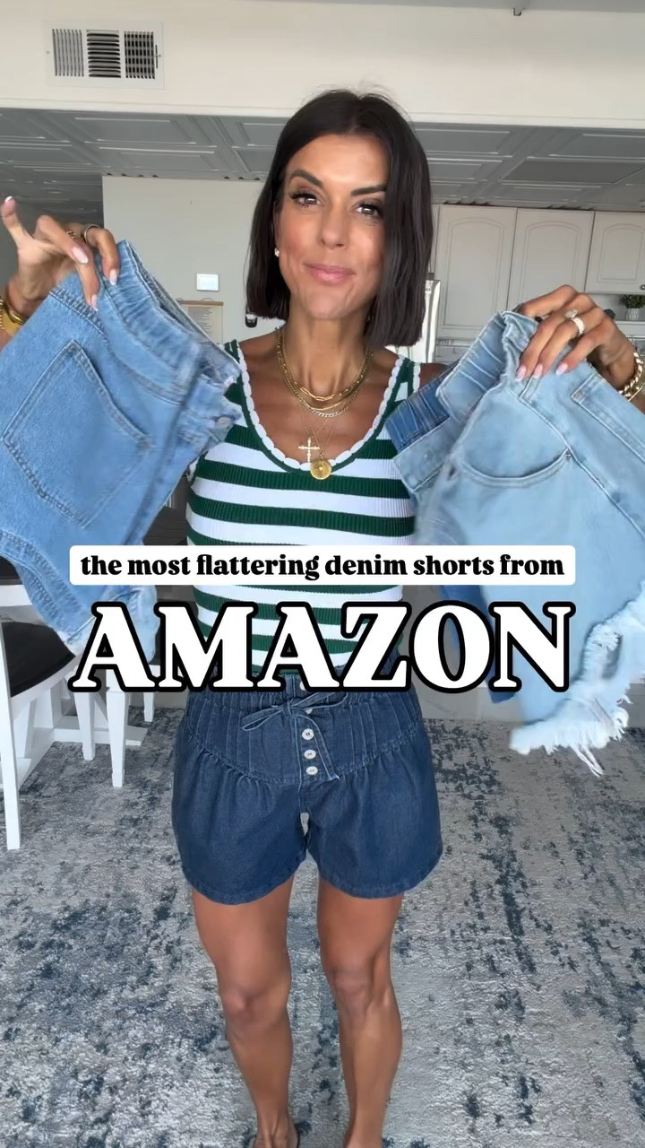 Amazon denim shorts! I’m 5’5 and in size small in tank, and sized up one in all shorts (I’m weird about my shorts and don’t like them tight at all!).

#LTKSeasonal #LTKdayinmylife #LTKootd