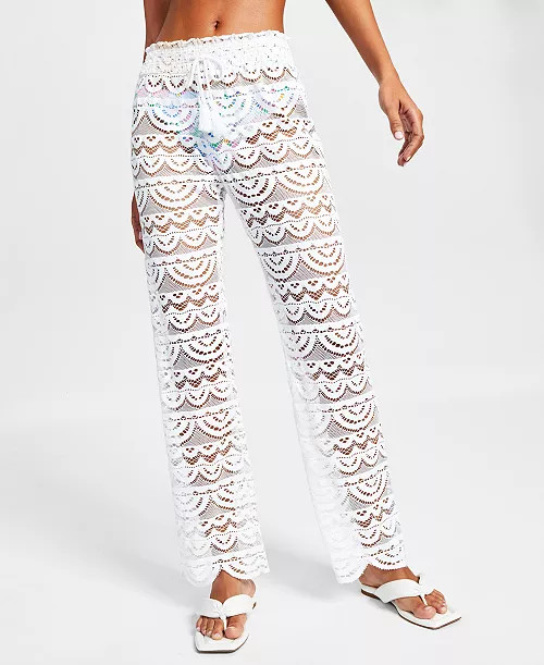 Juniors' Scallop Hem Pants with Tassel Tie | Macy's