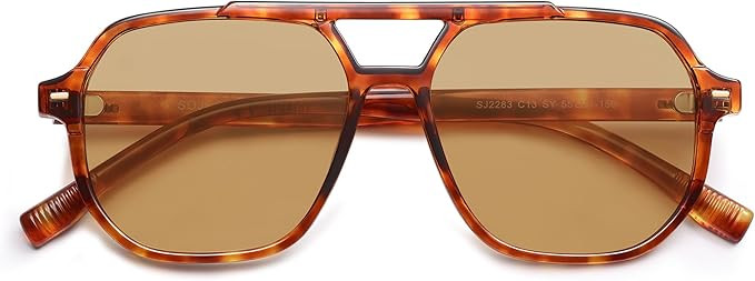 SOJOS Retro Trendy Aviator Polarized Sunglasses Men Women Vintage 70s Square Stylish Frame Sun Gl... | Amazon (US)