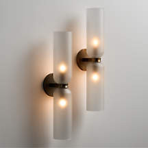 Velato Pewter and Glass Wall Sconce Light Set of 2 | Crate & Barrel | Crate & Barrel