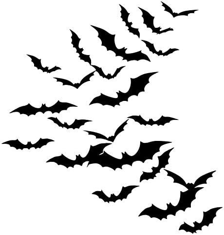 Amazon.com: Boao 144 Pieces Halloween Scary Plastic 3D Bats Wall Decals Stickers, DIY Halloween P... | Amazon (US)