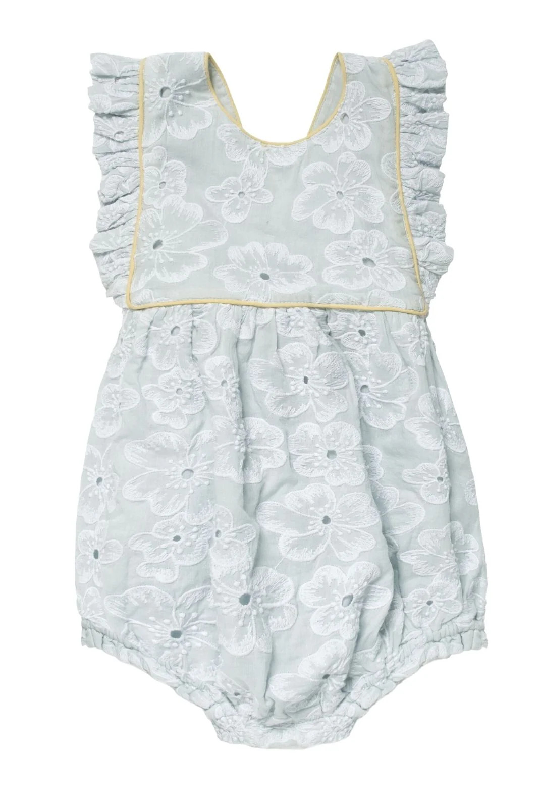 Elizabeth Playsuit in Sky Anemone Embroidery | Baybala