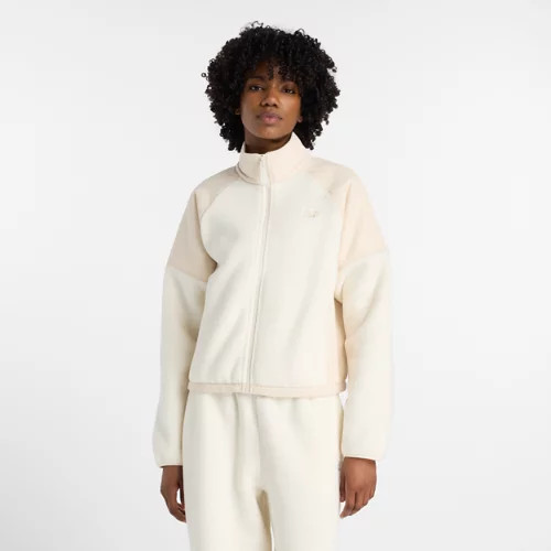New Balance Women's High Pile Fleece Jacket White - White | Joe's New Balance Outlet