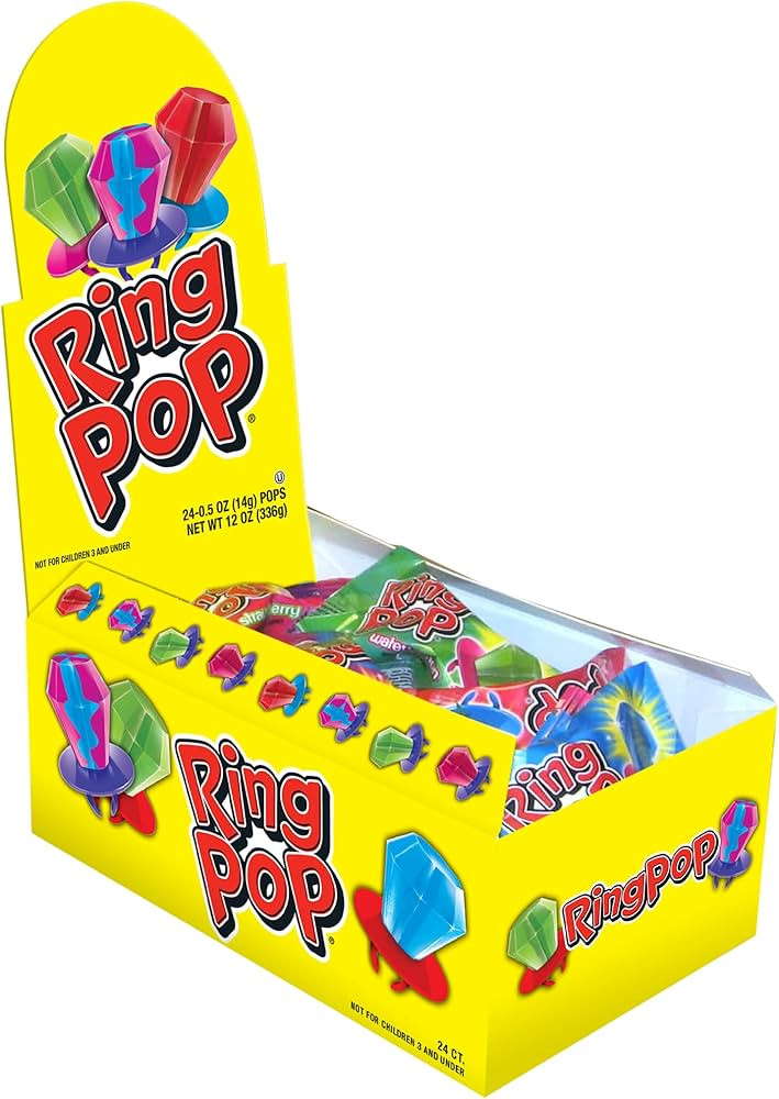Ring Lollipops Variety Pack, 24 Count Assorted Flavors, Individually Wrapped Bulk Lollipop | Amazon (US)