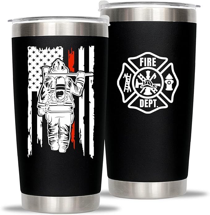 Firefighter Gifts For Men From Family Member, Wife, Close Friend - 20oz Firefighter Tumbler - Fat... | Amazon (US)