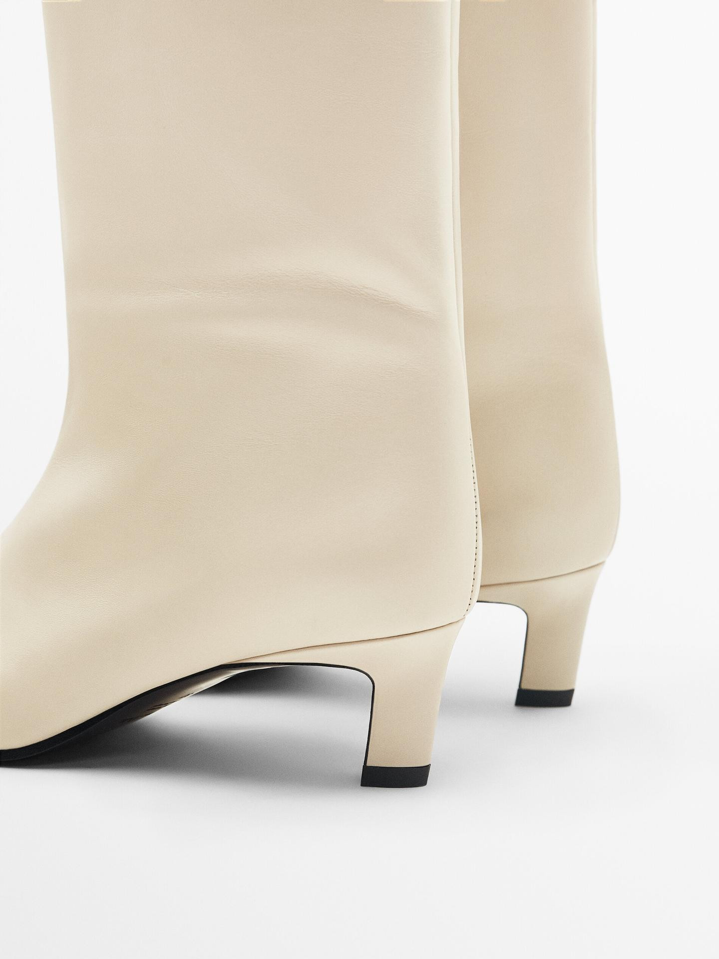 Heeled leather boots | Massimo Dutti US