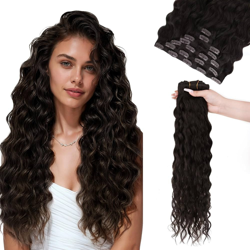 GOO GOO Curly Clip in Hair Extensions Real Human Hair, 22 Inch 170g 7Pcs Elf Curly Clip-In Hair E... | Amazon (US)