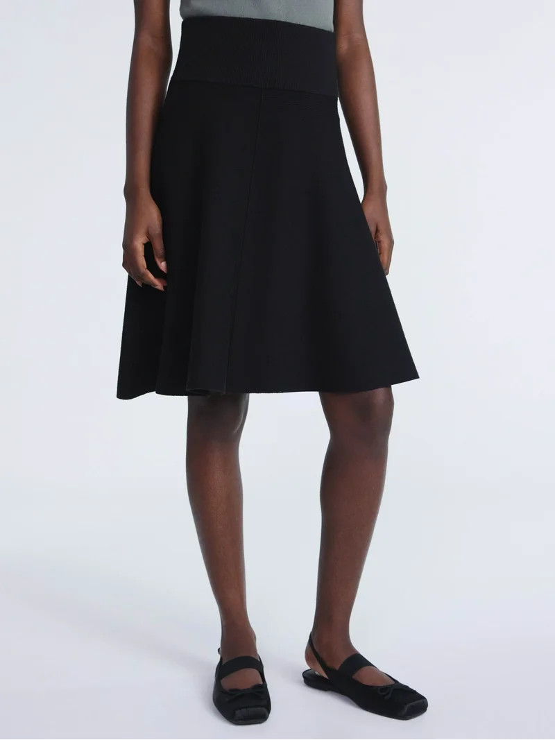 Scoop Women's and Women’s Plus Sculptural Sweater Knit Midi Skirt, Sizes XS-4X | Walmart (US)