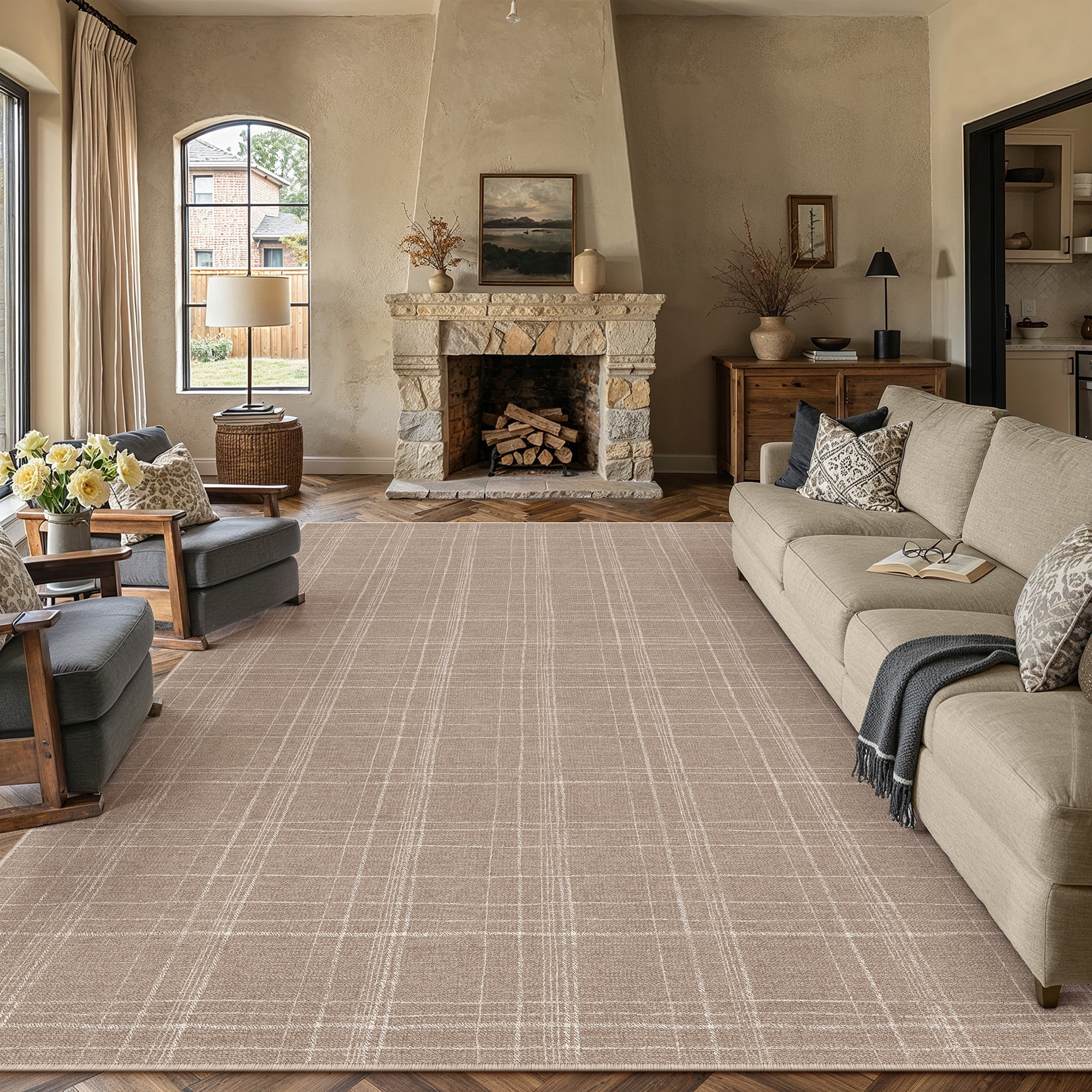 PureCozy 10'x12' Large Area Rugs for Living Room Bedroom Dining Room Farmhouse Office Modern Plai... | Walmart (US)