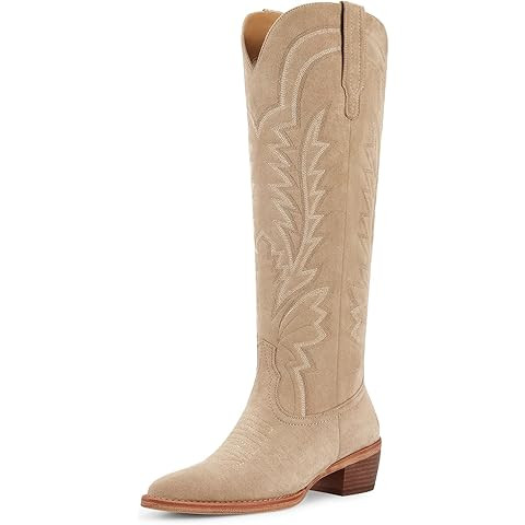 wetkiss Cowboy Boots for Women Knee High, Cowgirl Boots Women Rhinestone Comfort Fashion Tall Spa... | Amazon (US)