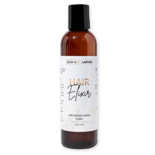 BASK & LATHER Elixir Hair Strengthening Oil, Jamaican Black Castor Oil, For Volume, Thickness, Detangle, De Frizz, Conditions New Hair Growth, 4 fl oz | Amazon (US)