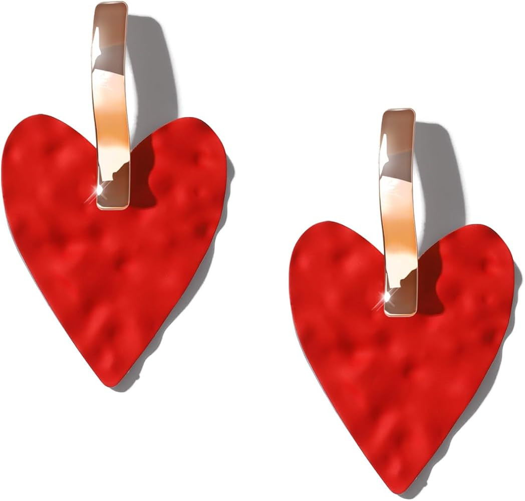 Double Heart Earrings Dangling Heart Drop Earrings For Women Love Heart Dangle Earrings Birthday ... | Amazon (US)