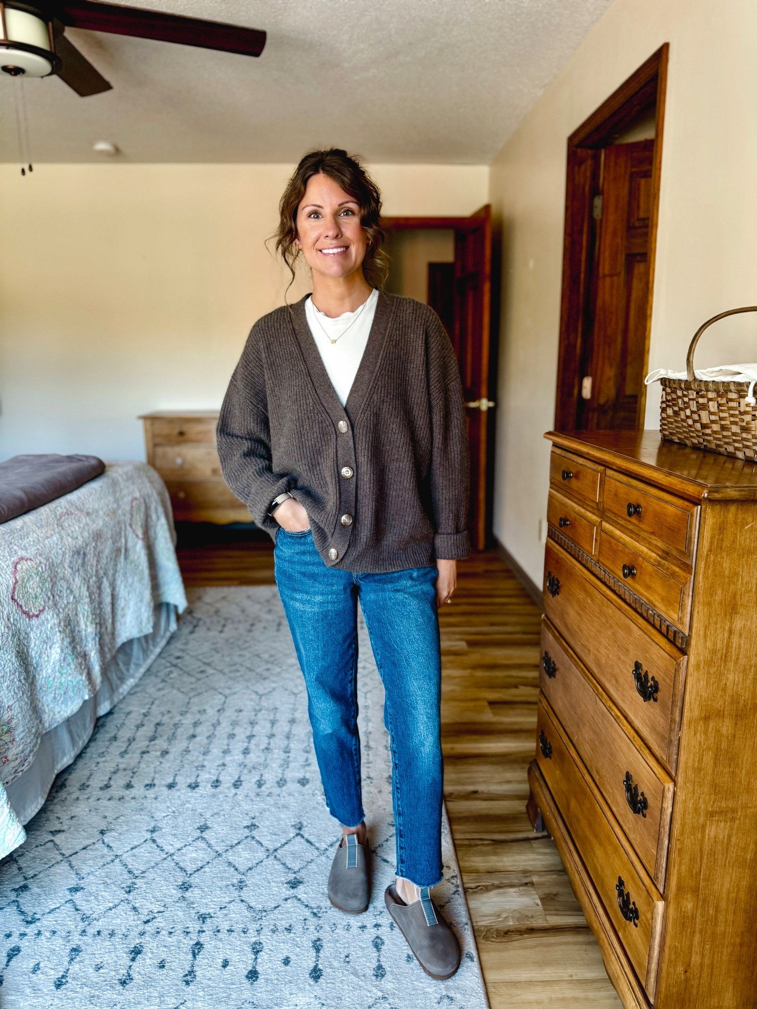 Wearing size small in my tee, small in my sweater, and 0 petite in my jeans. My clogs fit true to size 

#LTKPetite #LTKFindsUnder100 #LTKSeasonal