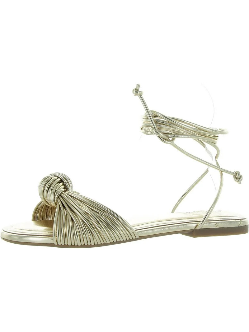On 34th Womens Jenniee Faux Leather Flat Strappy Sandals | Walmart (US)