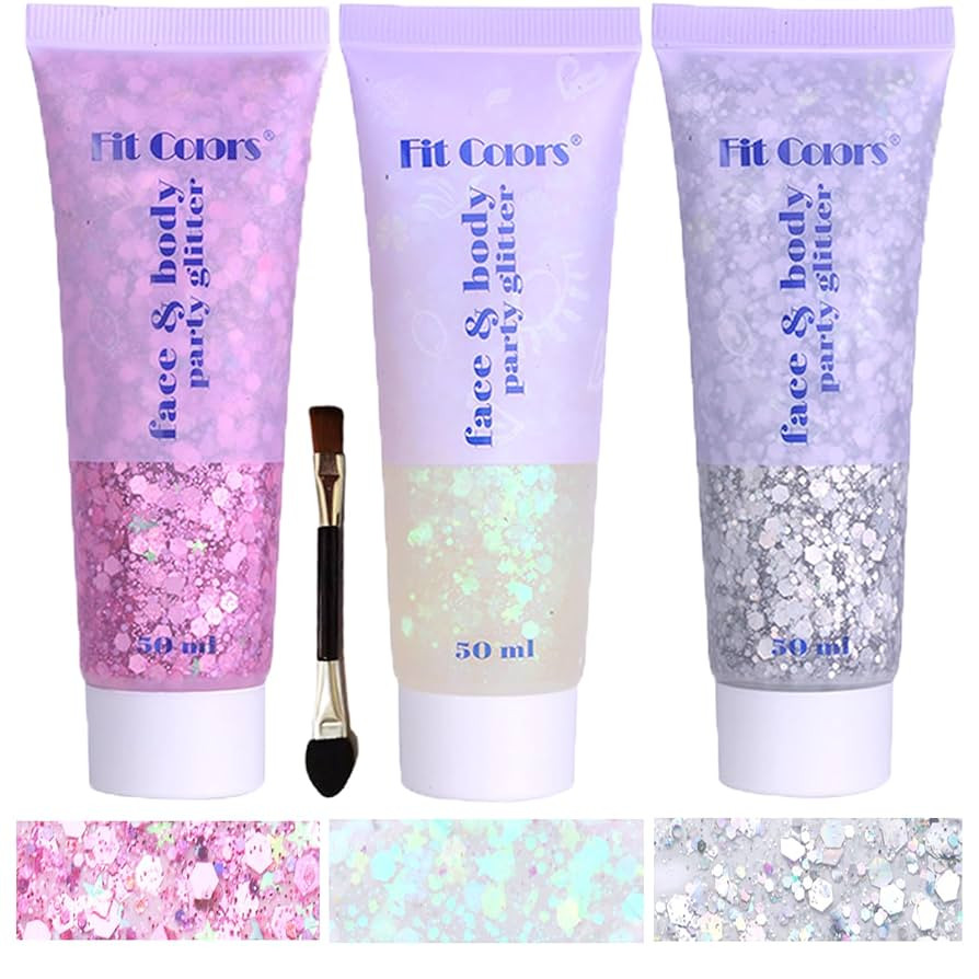 Body Glitter Face Glitter Gel: Singer Concerts Disco Festival Rave Accessories Face Glitter Makeu... | Amazon (US)