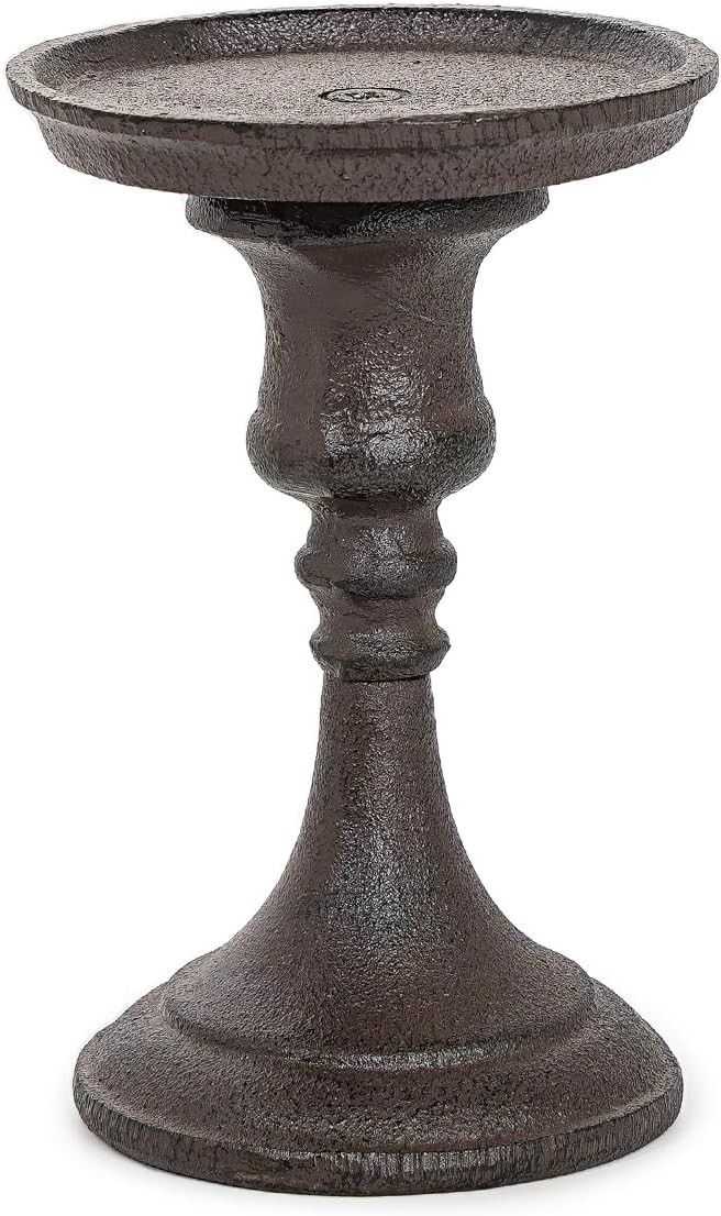 Sungmor Rustic Cast Iron Pillar Candle Holder, 5.9 Inches Tall | Amazon (US)