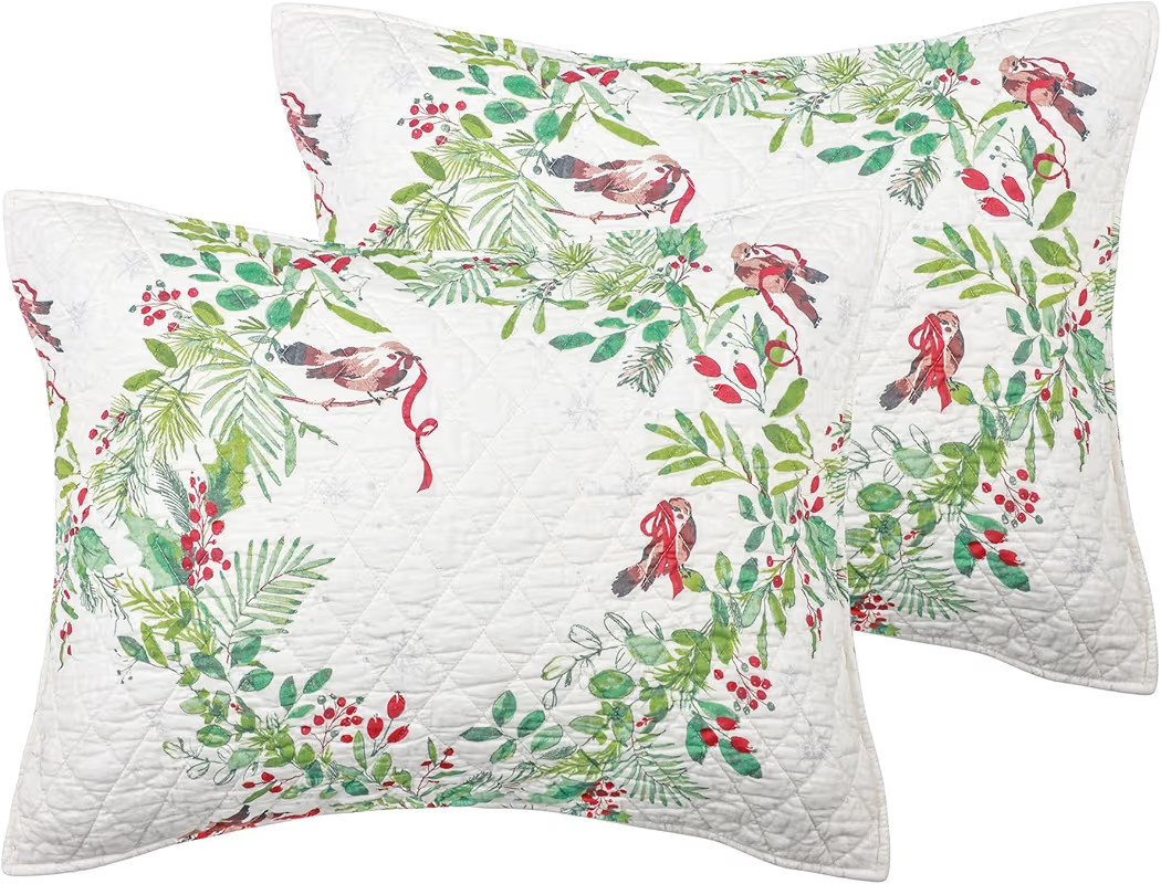 Levtex Home – Tinsel Tidings Standard Sham Set of 2 - Holiday Garland – Shams (20x26in.) - Co... | Amazon (US)