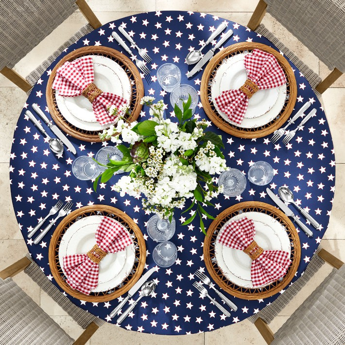 Americana Oilcloth Outdoor Round Tablecloth | Williams-Sonoma