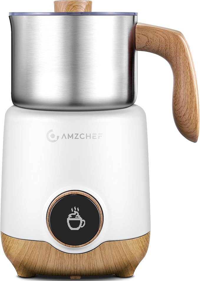 AMZCHEF 8-IN-1 Milk Frother and Steamer 550 Watts, 21 oz Split Stainless Steel Automatic Steamer,... | Amazon (US)