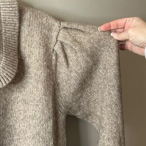 ASTR the Label Dashwood Peter Pan Collar Sweater Balloon Sleeve Medium Taupe | Poshmark
