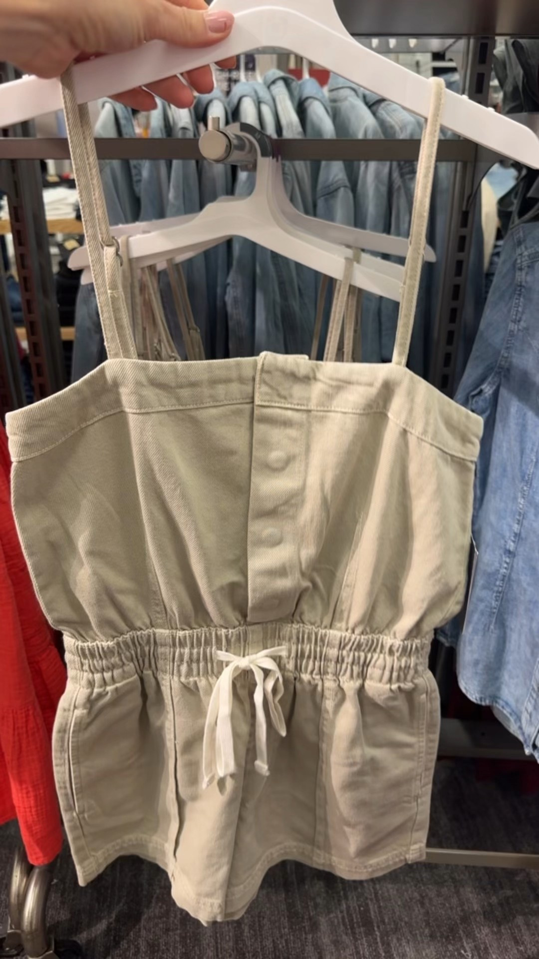 Denim romper with drawstring would be cute right now with a long cardigan and mid high boots. On sale for under $30 

#LTKFindsUnder50 #LTKFallSale #LTKSeasonal
