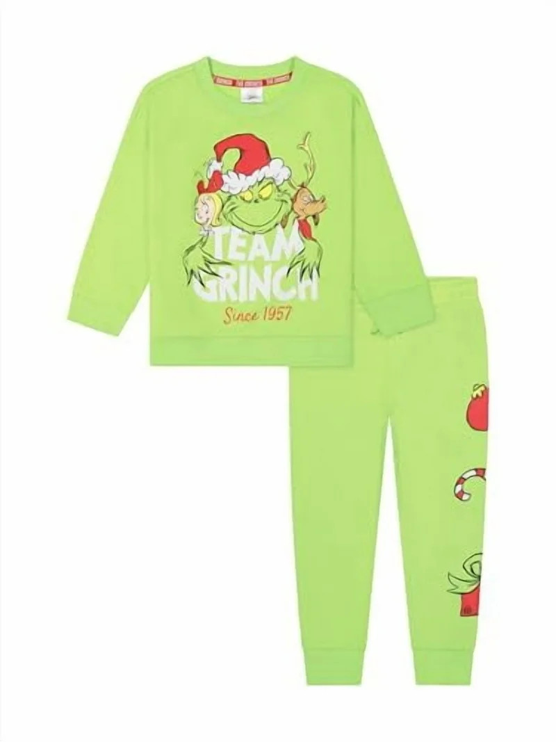 The Grinch Toddler Boys Girls Fleece 2 Piece Set, Team Grinch, 3T | Walmart (US)