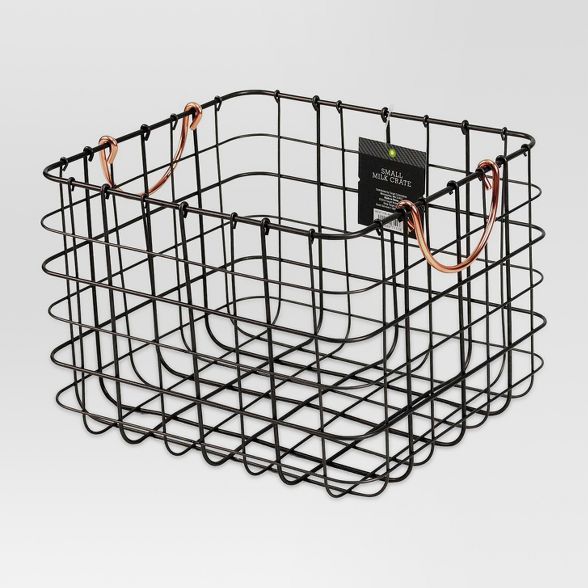Small Milk Crate With Copper Handles - Threshold™ | Target