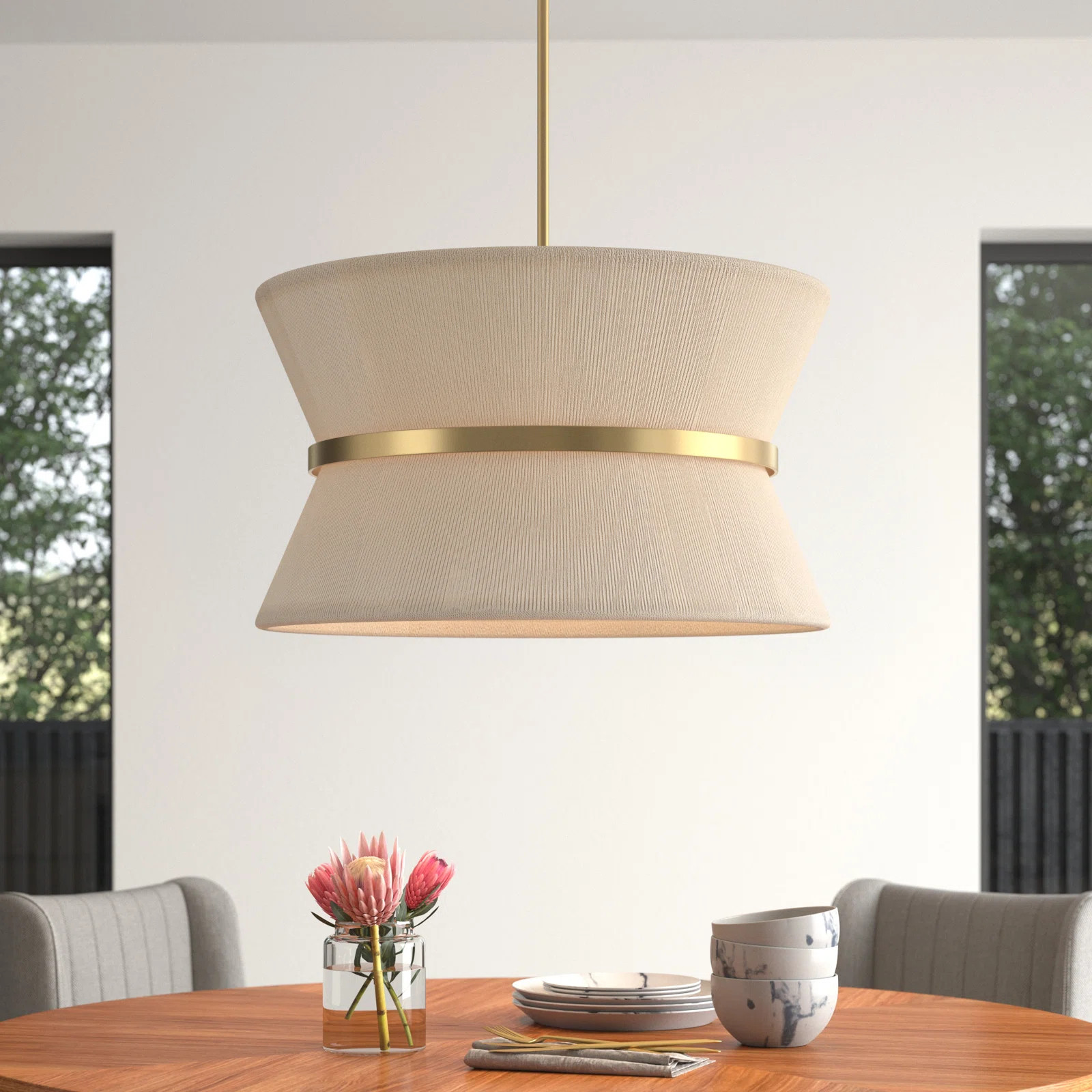 Tribeca 8 - Light Patinaed Brass Unique/Statement Pendant | Wayfair North America