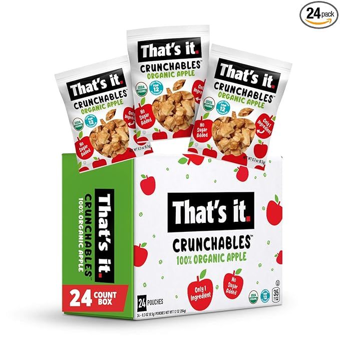 That’s it. Crunchables Fruit Snacks for Kids 100% Organic Apple, Deliciously Healthy and Light,... | Amazon (US)
