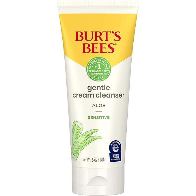 Burt's Bees Gentle Cream Cleanser with Aloe for Sensitive Skin, 98.9% Natural Origin, 6 Ounces | Amazon (US)