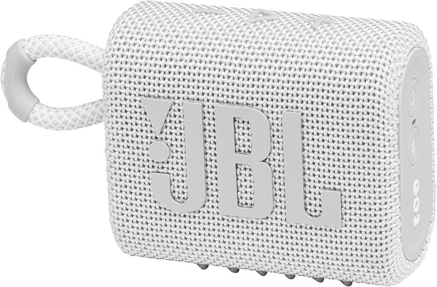 JBL Go 3: Portable Speaker with Bluetooth, Built-in Battery, Waterproof and Dustproof Feature - Whit | Amazon (US)