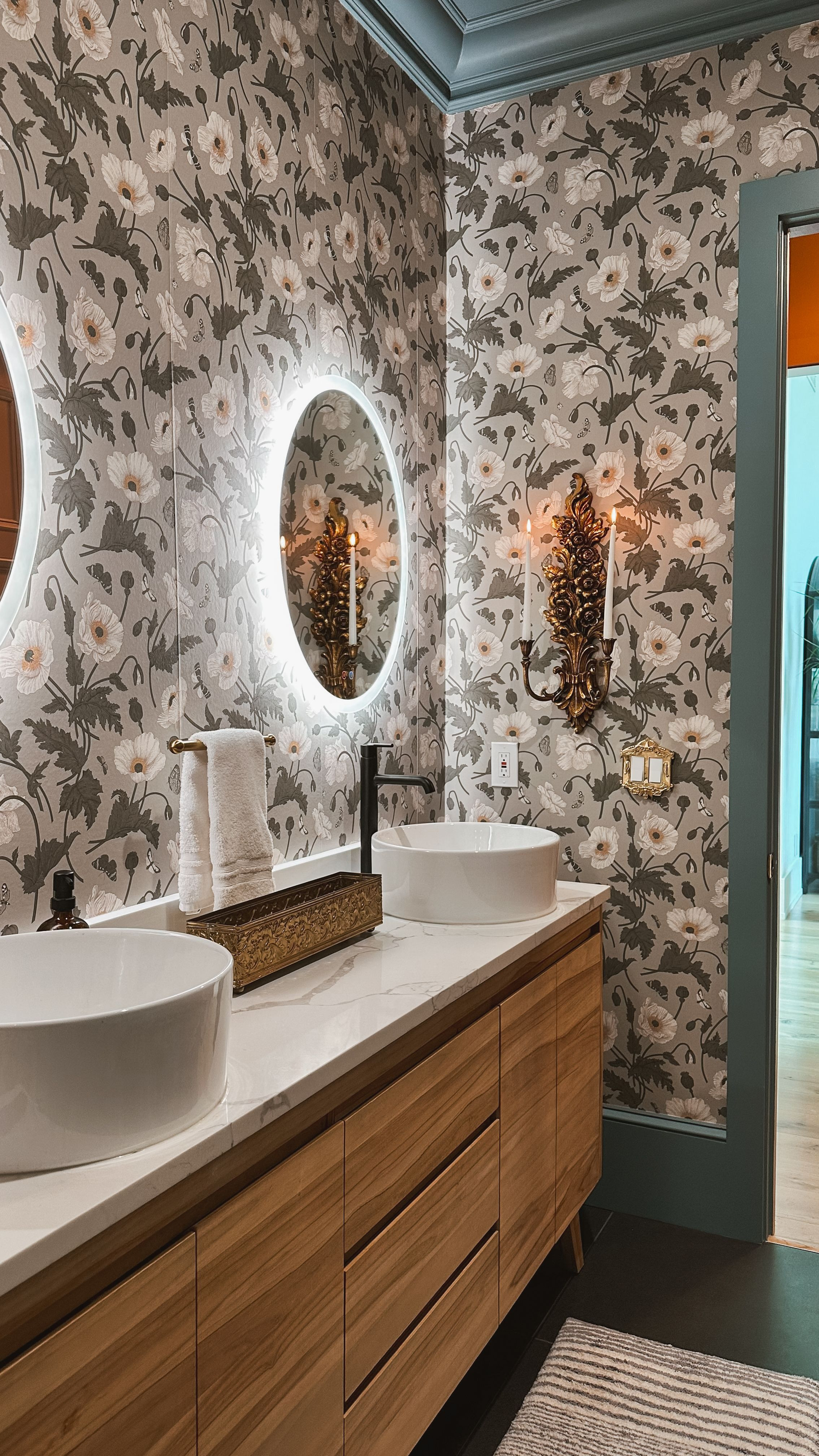 My hallway bathroom is full of personality thanks to this gorgeous Peel and Paper wallpaper paired with Norweigan Blue by Behr. 

 

#LTKgrwm #LTKselfcare #LTKHome