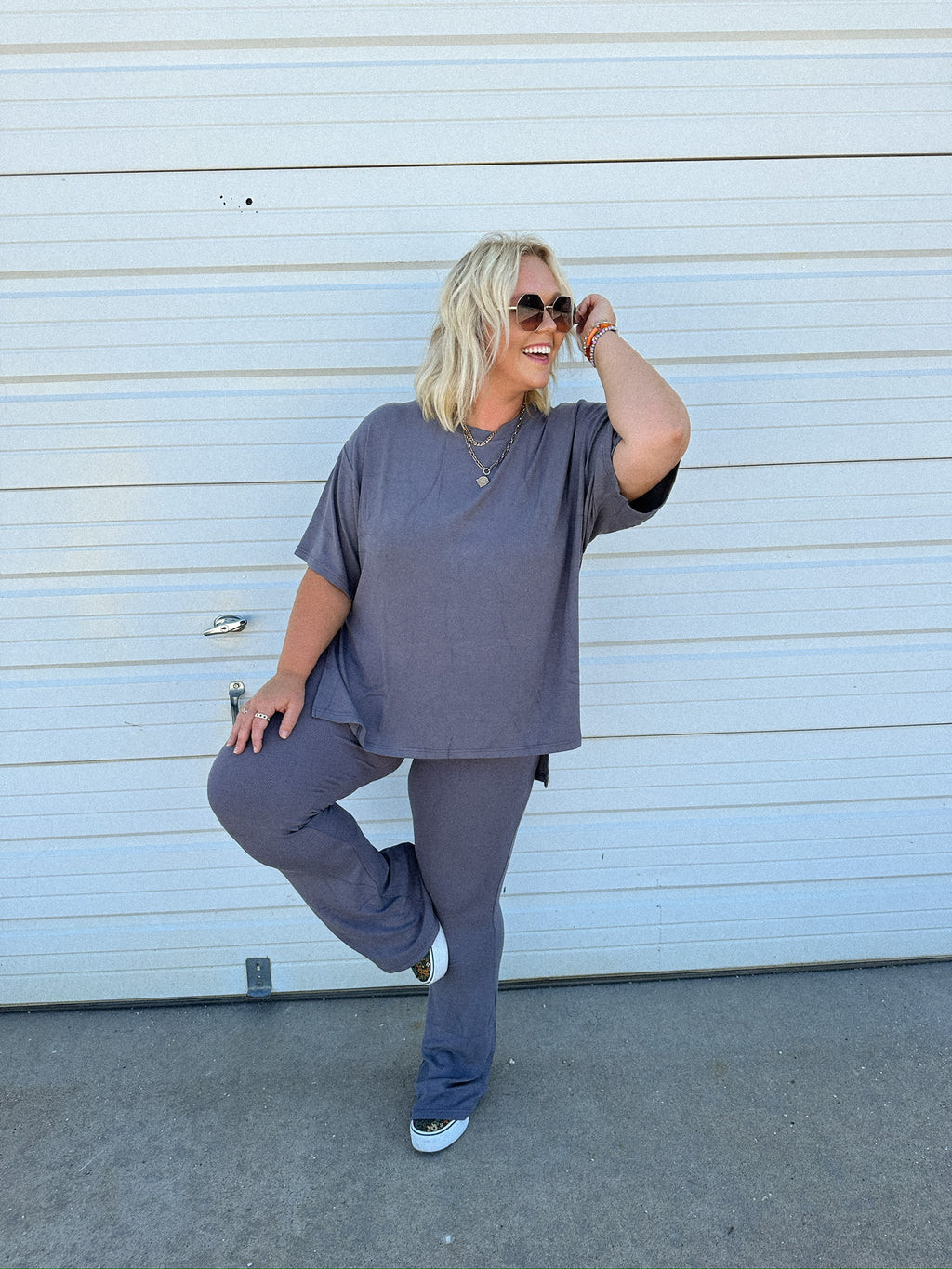all weekend long pant set - slate | Etta & East