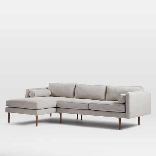 Monroe Mid-Century 2-Piece Chaise Sectional | West Elm (US)