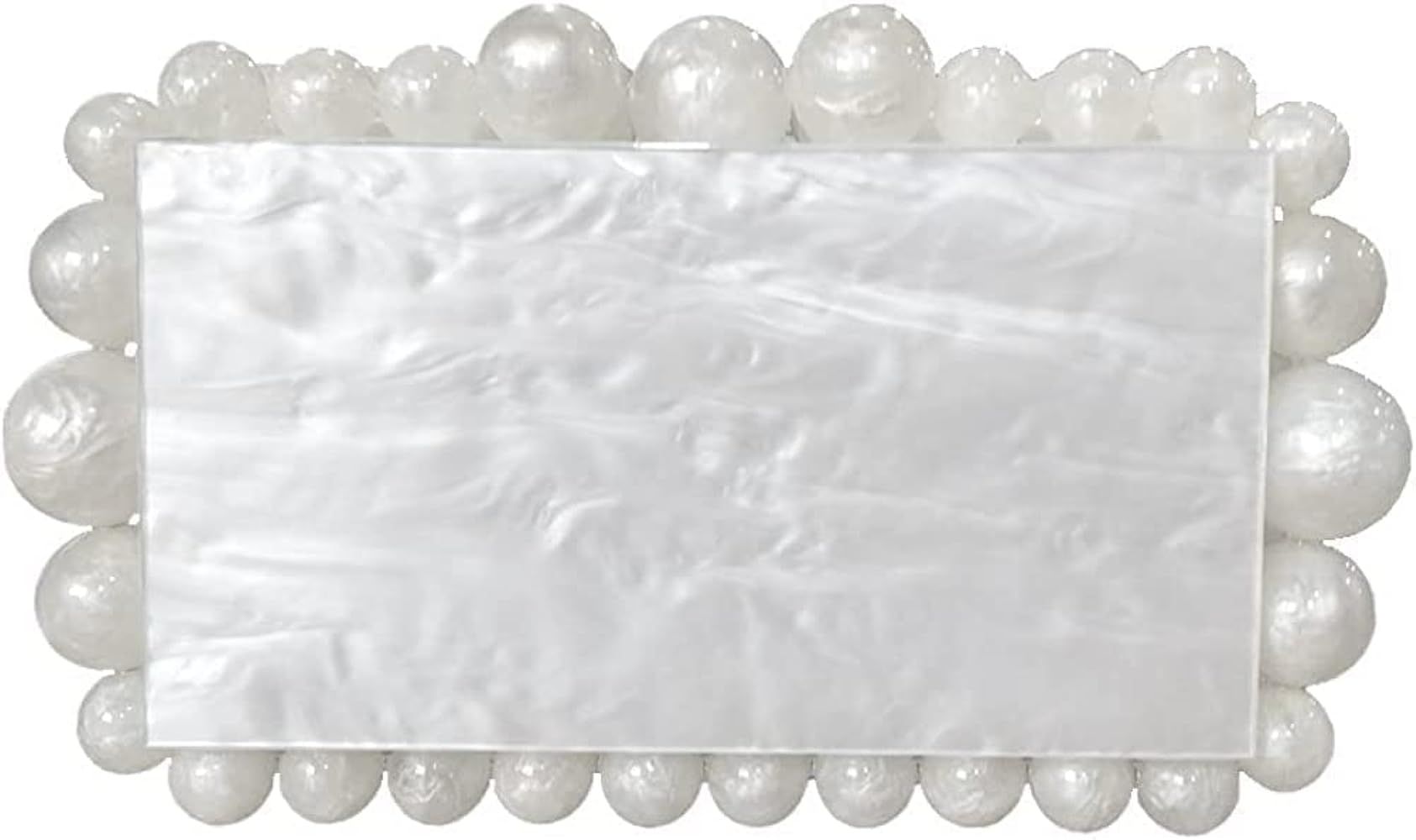KWRNIAE White Acrylic Evening Clutch Bag for Women Glitter Marble Purse Handbag for Wedding Cockt... | Amazon (US)