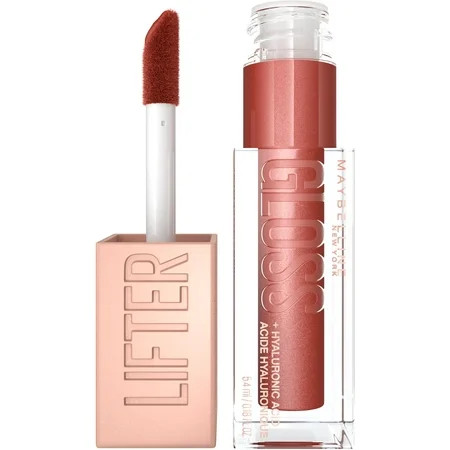 Maybelline Lifter Gloss Hydrating Lip Gloss With Hyaluronic Acid High Shine For Plumper Looking Lips Rust Warm Neutral 0.18 Ounce | Walmart (US)