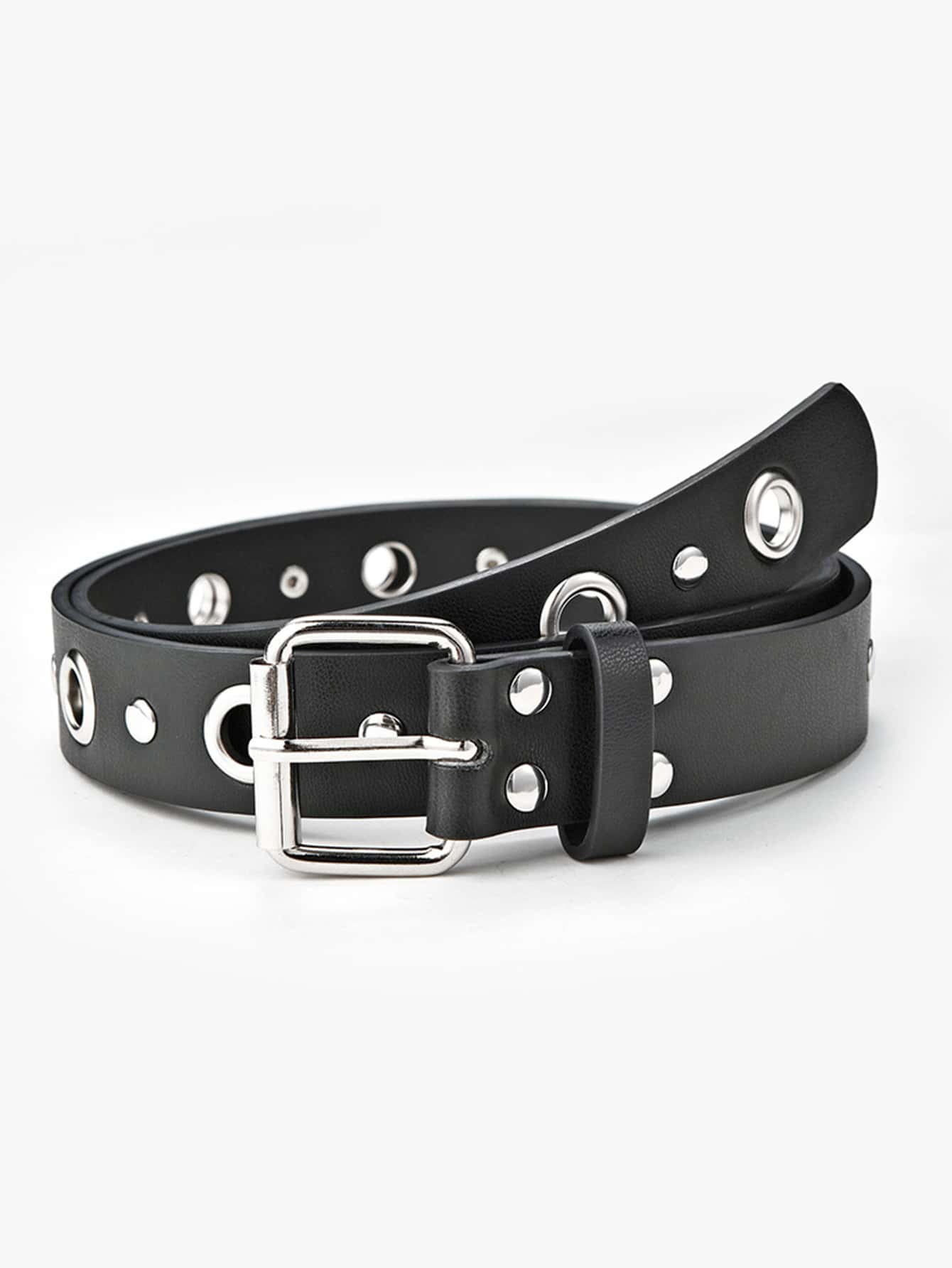 1pc Fashion women accessories Eyelet Decor PU Buckle Belt | SHEIN