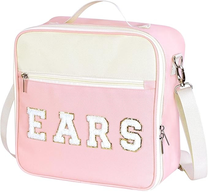 Chenille Letter Mouse Ears Headband Bag Holder Travel Case with Shoulder Strap Multipocket 11"x11... | Amazon (US)