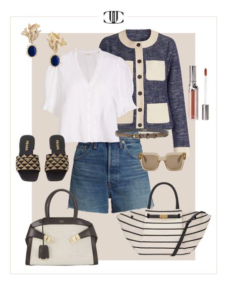 Love a classic denim and white t-shirt vibe paired with fun shoes and a great bag or sweater over the shoulders. 

Denim shorts, blouse, lace top, jacket, lady jacket, cardigan, leather belt, spring outfit, spring outfit, elevated look, travel outfit 

#LTKstyletip #LTKover40 #LTKshoecrush