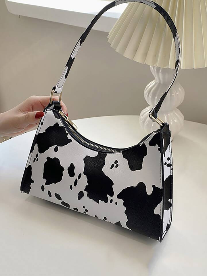 Cow Pattern Baguette Bag | SHEIN