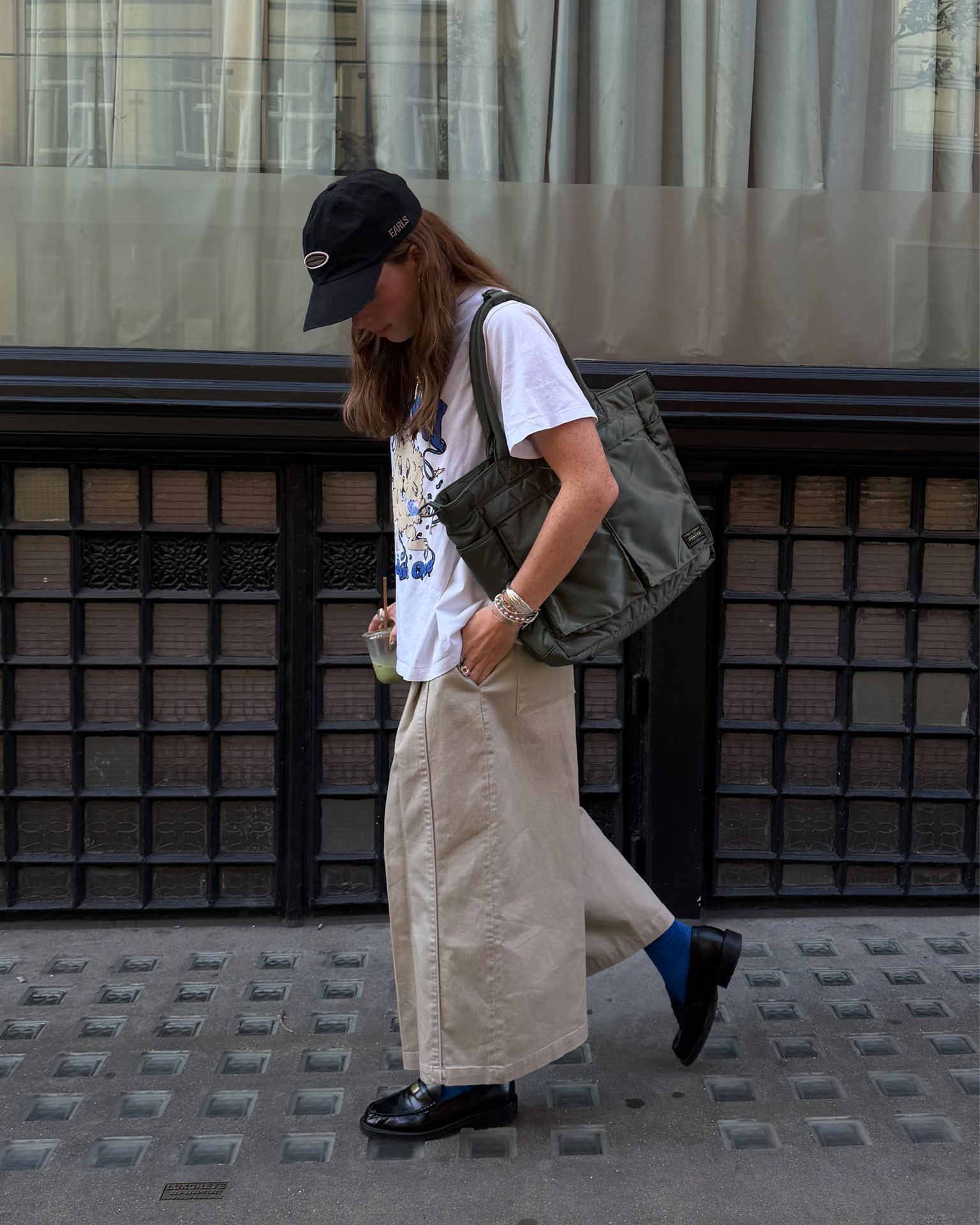 Uniqlo culottes, graphic tee, Ganni tee, loafers, black cap, green bag, transitional outfit, autumn outfit

#LTKuk #LTKautumn #LTKeurope